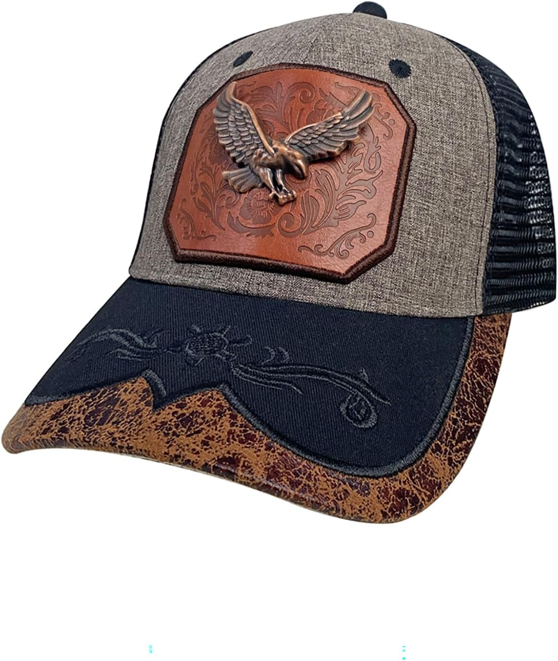 TOPACC Western Trucker Hat for Men Women Vintage Cowboy Country Hats Cute Baseball Cap for Western Outfit - A Beige image number 6