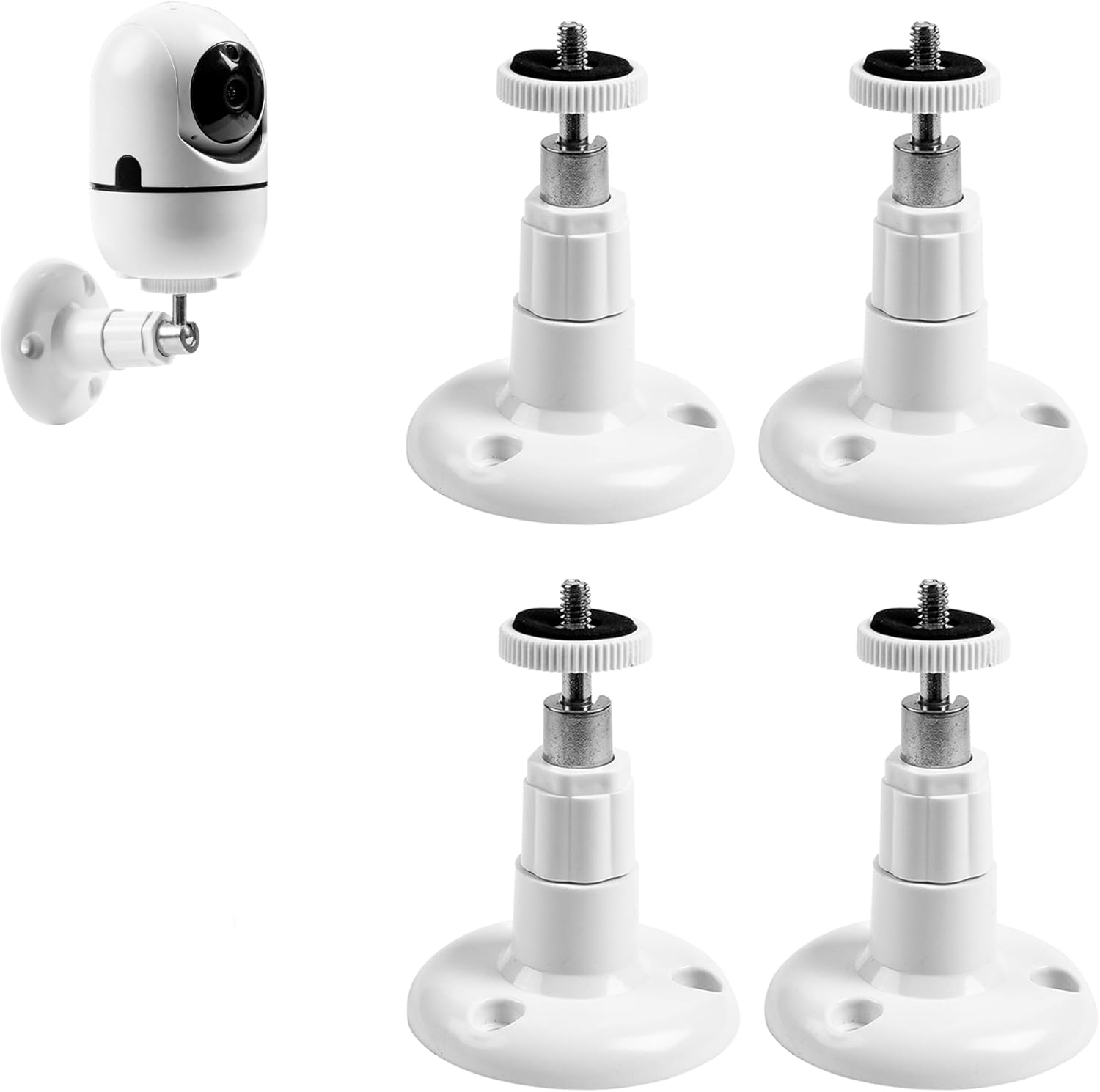 4 Pack Security Wall Mounting, Mount Bracket Compatible with Arlo Pro, Arlo Pro 2, Arlo Ultra, Arlo Pro 3, Arlo Go, 360 Degree Adjustable Bracket for 1/4 Screw Camera with Same Interface (4 Pack) image number 1