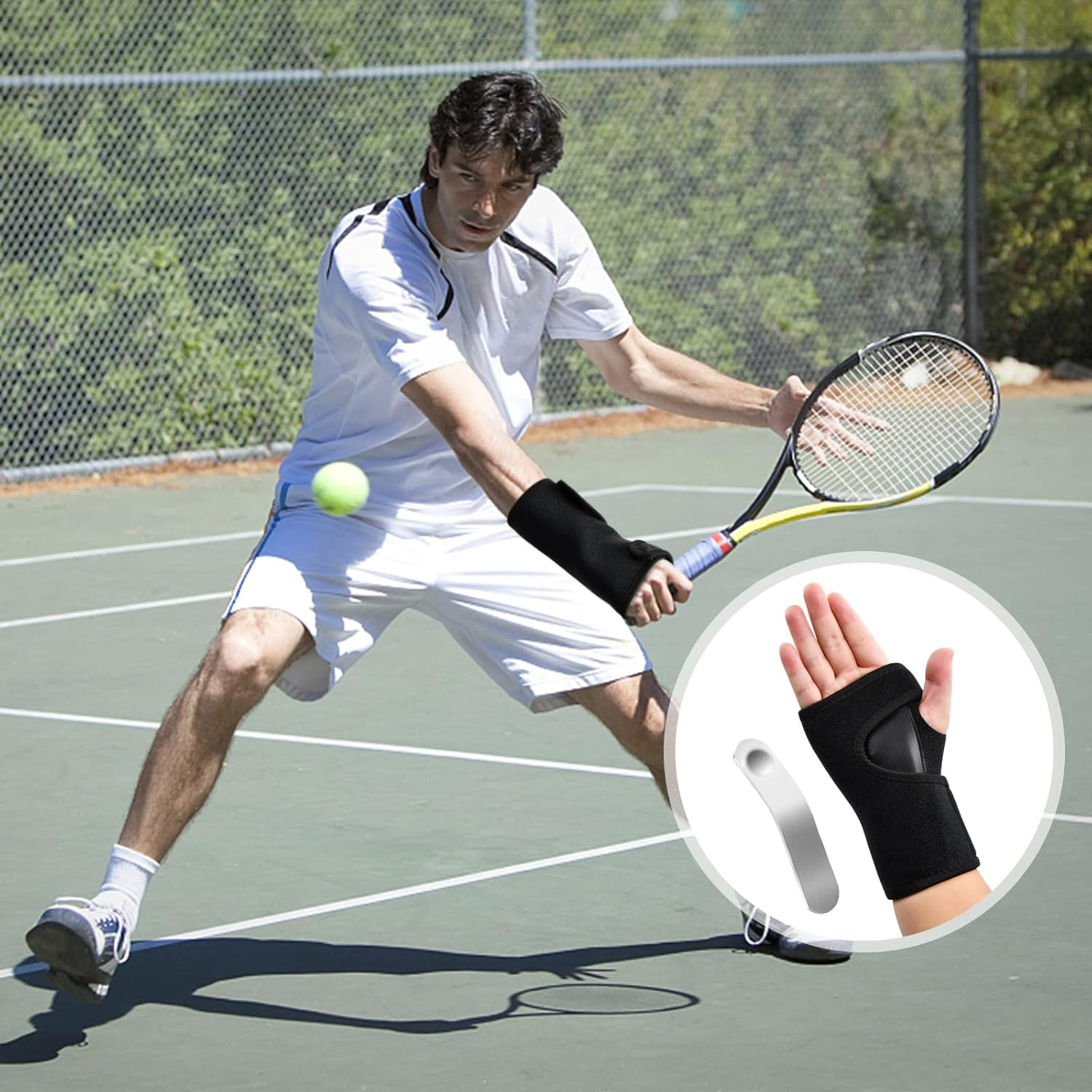 Wrist Support for Arthritis Sprain Fracture, Adjustable Wrist Strap with Splint Brace Carpal Tunnel Wrist Splint Breathable Wrist Brace Provides Wrist Support for Right Hand image number 6