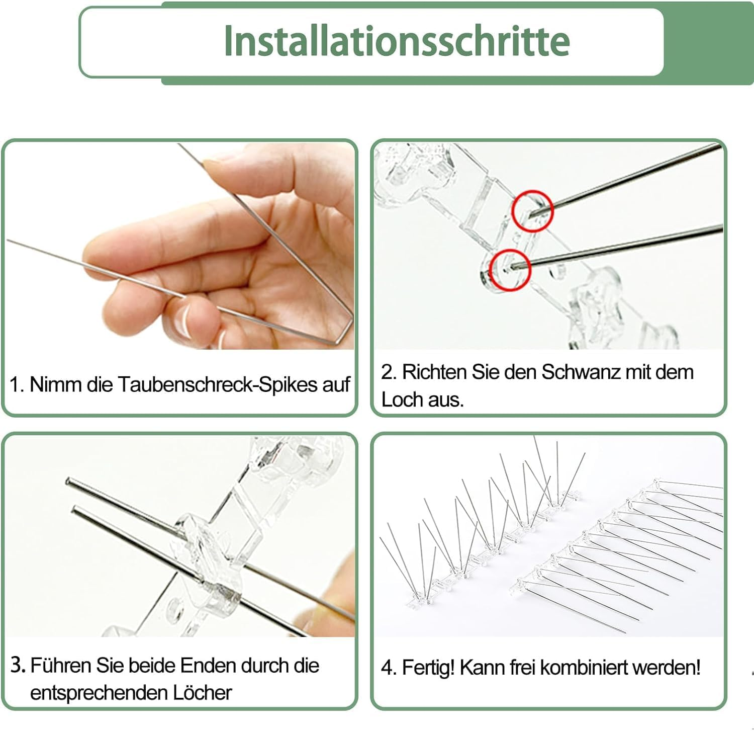 14 Rows Bird Spikes, Betterjonny 3.5M Length Stainless Steel anti Bird Fence Spike Disassembled anti Bird Spikes Smooth Bird Repellent Devices Outdoor for Balcony Roof Garden Window image number 4