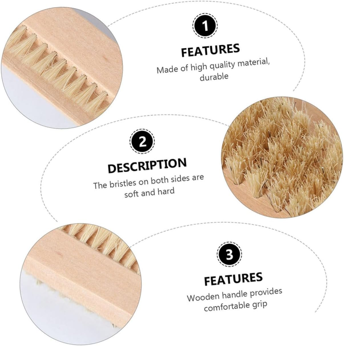 Healvian 4Pcs Wooden Bristle Nail Cleaning Brush for Manicure and Pedicure Soft but Firm Double Sided Fingernail Cleaner Portable Nail Art Tool for Home Bathroom Travel and Pet Paw Care image number 5