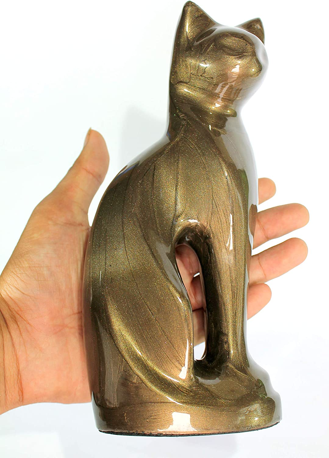 Esplanade- Cat Kitten Shape Cremation Urn | Memorial Funeral Burial Full-Size Urn for Ashes| - Blue image number 4