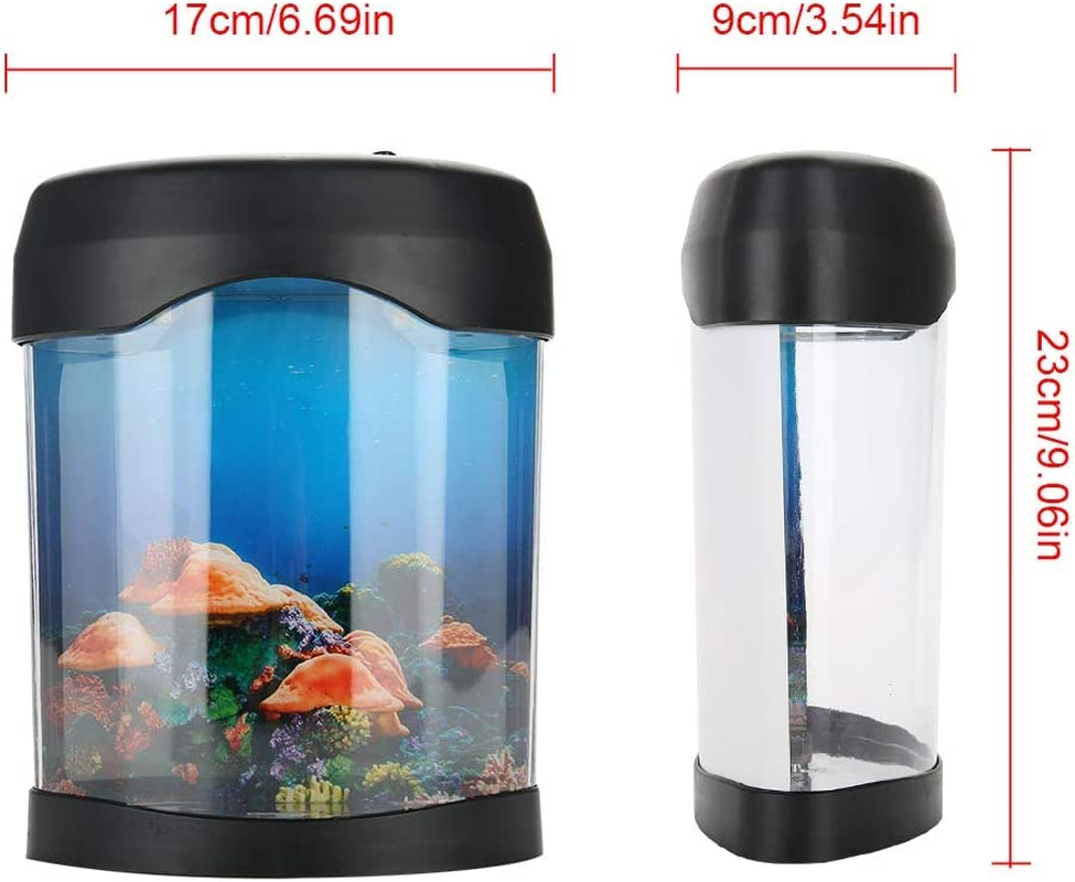 Gift Mini Fish Tank, Desk Aquarium, for Office Desk Bedroom Bar Home image number 5
