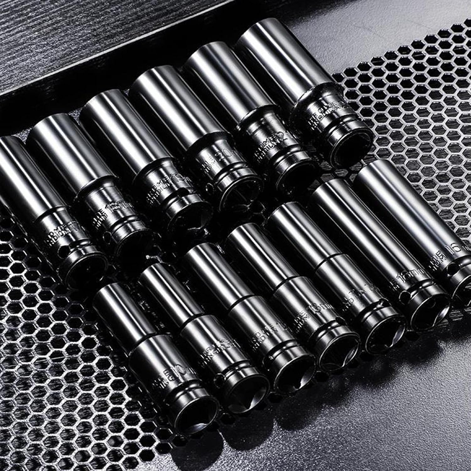 Deep Well Socket Set | 8-32MM Deep Metric Socket Set - 20X Extension Driver Adapter Tool 1/2 Inch for Mechanic Automotive Repair Industrial image number 2