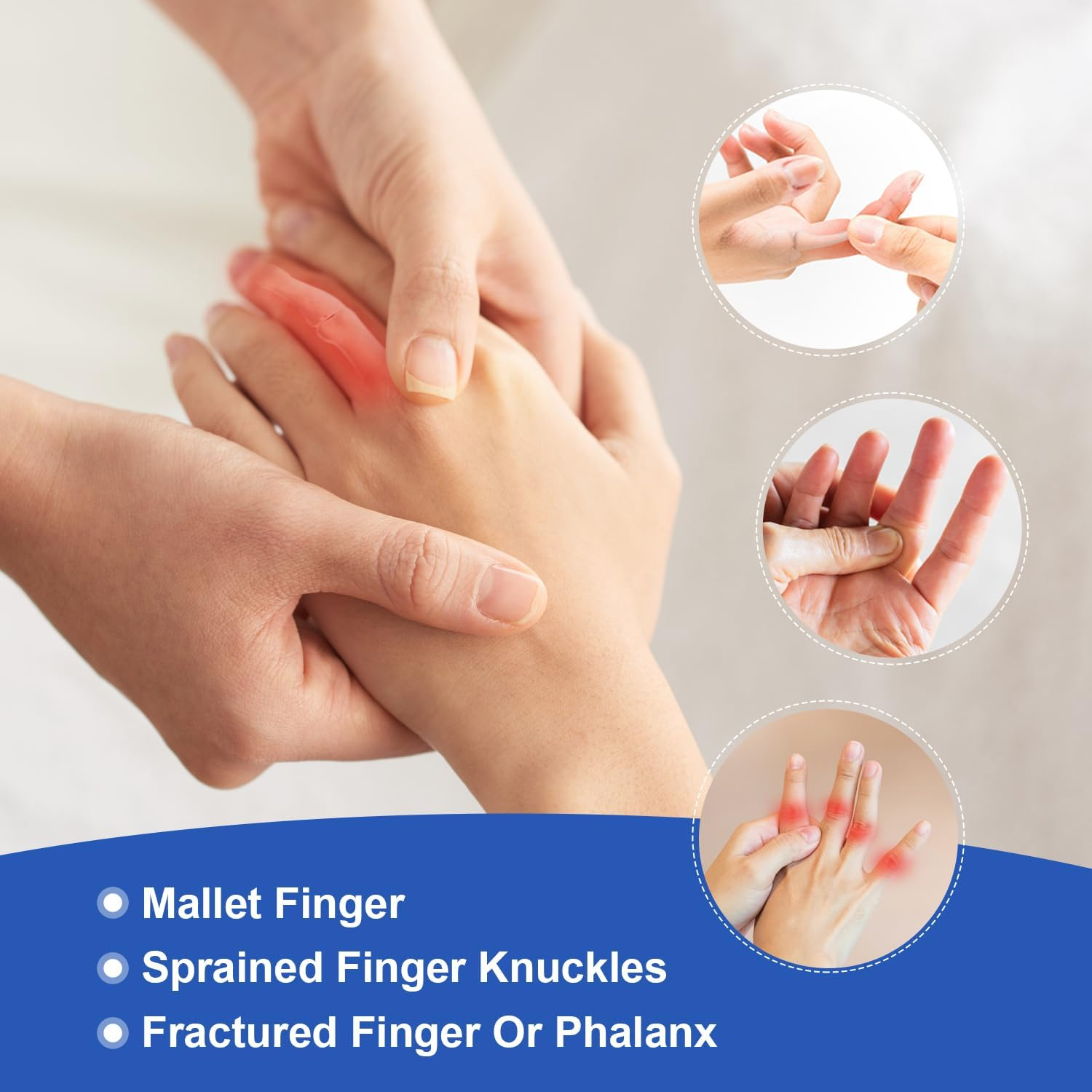 Finger Braces, Trigger Finger Splints for Straightening, Mallet Finger and Broken, Straighteners Provide Support and Relieve-Left - Blue Right image number 7