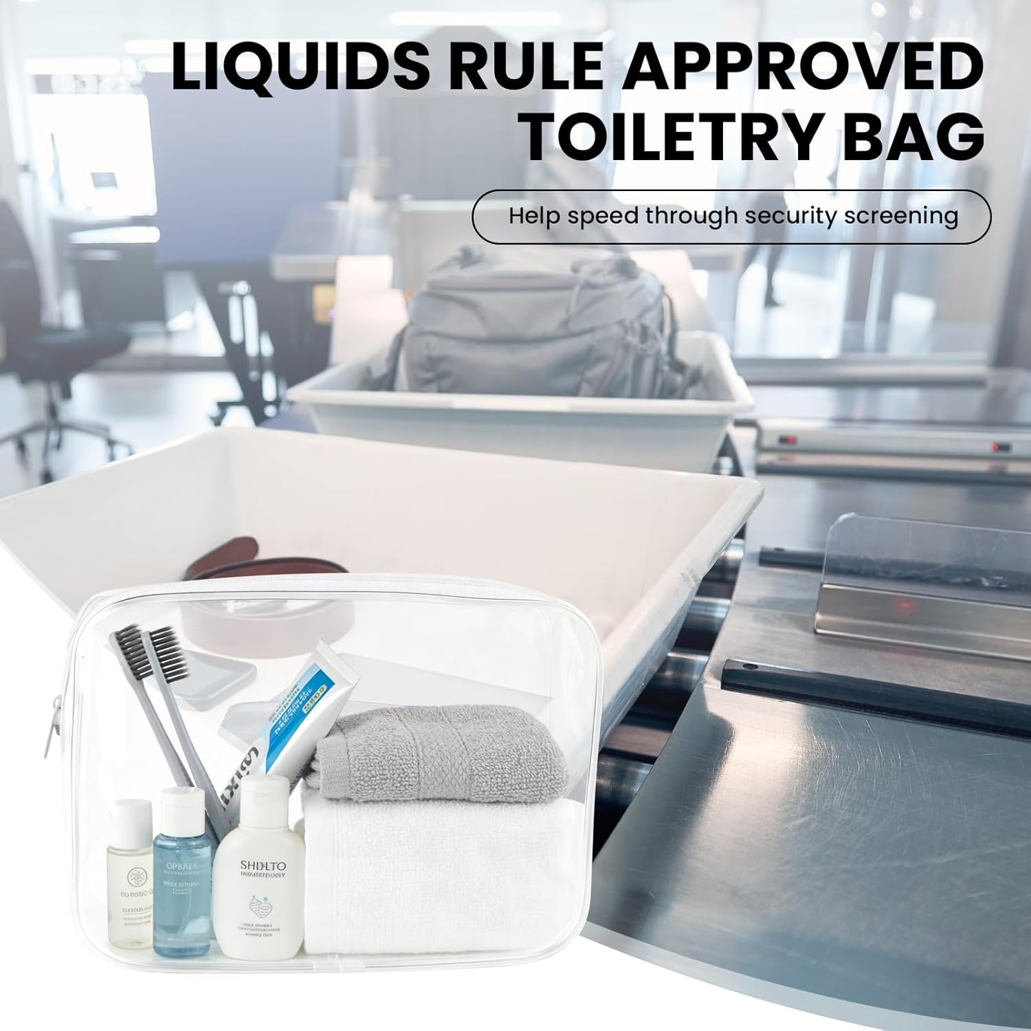 Eukyplace Clear Toiletry Bag Set of 3, Waterproof Transparent Makeup Bags with Zipper, Travel Cosmetic Organizer for Toiletries and Beauty Essentials image number 4