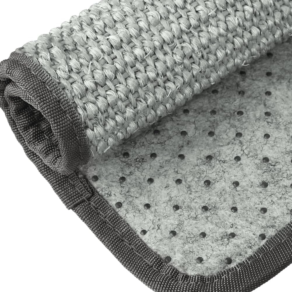 Cat Scratching Pad Natural Sisal Sofa Corner Furniture Protector Scratcher Mats Protecting Carpets and Sofas Couch Corner Furniture Anti-Slip Sisal Cat Repellent Mat for Sofa Bed Desk Legs - 2Pcs-Long White image number 5