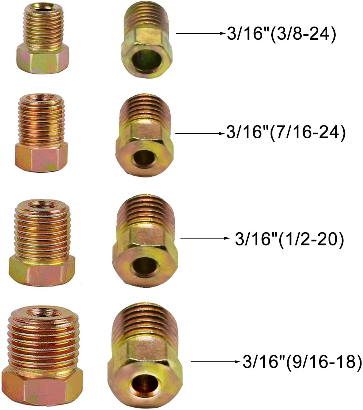 25 Ft. of 3/16 Brake Line Tubing Kit - Muhize Flexible Copper Tube Roll 25 Ft 3/16" (Includes 16 Fittings) - Gold image number 6
