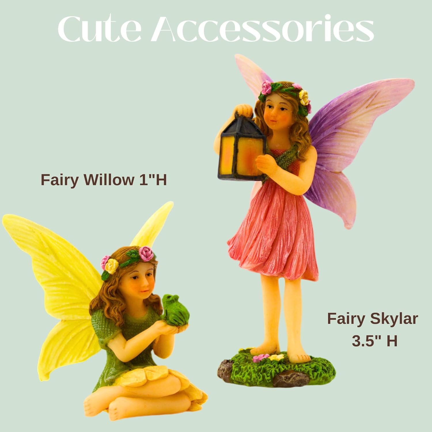 PRETMANNS Fairy Garden House Kit &ndash; Fairy Garden Accessories Outdoor &ndash; Fairy Houses for Gardens Outdoor - Fairy House Kit with Fairies for Fairy Garden &ndash; Fairy House 7" High - Fairy Garden Kit 4 Pieces image number 5