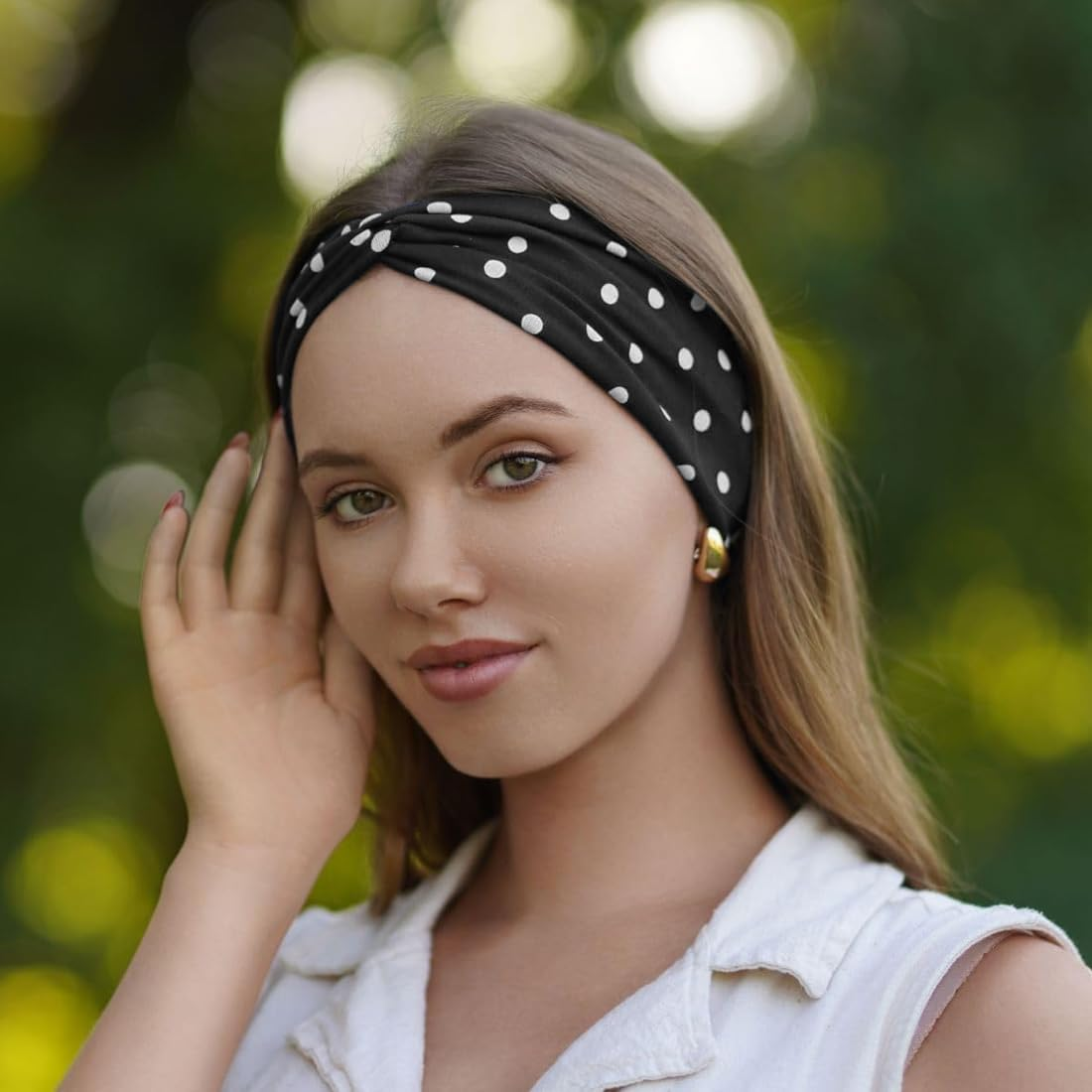 MUNZE Hair Wrap for Women Soft Turban Stretch Jersey Headscarf Breathable Lightweight Turban Plain Hair Bands Accessories Wire Hair Band Women image number 2