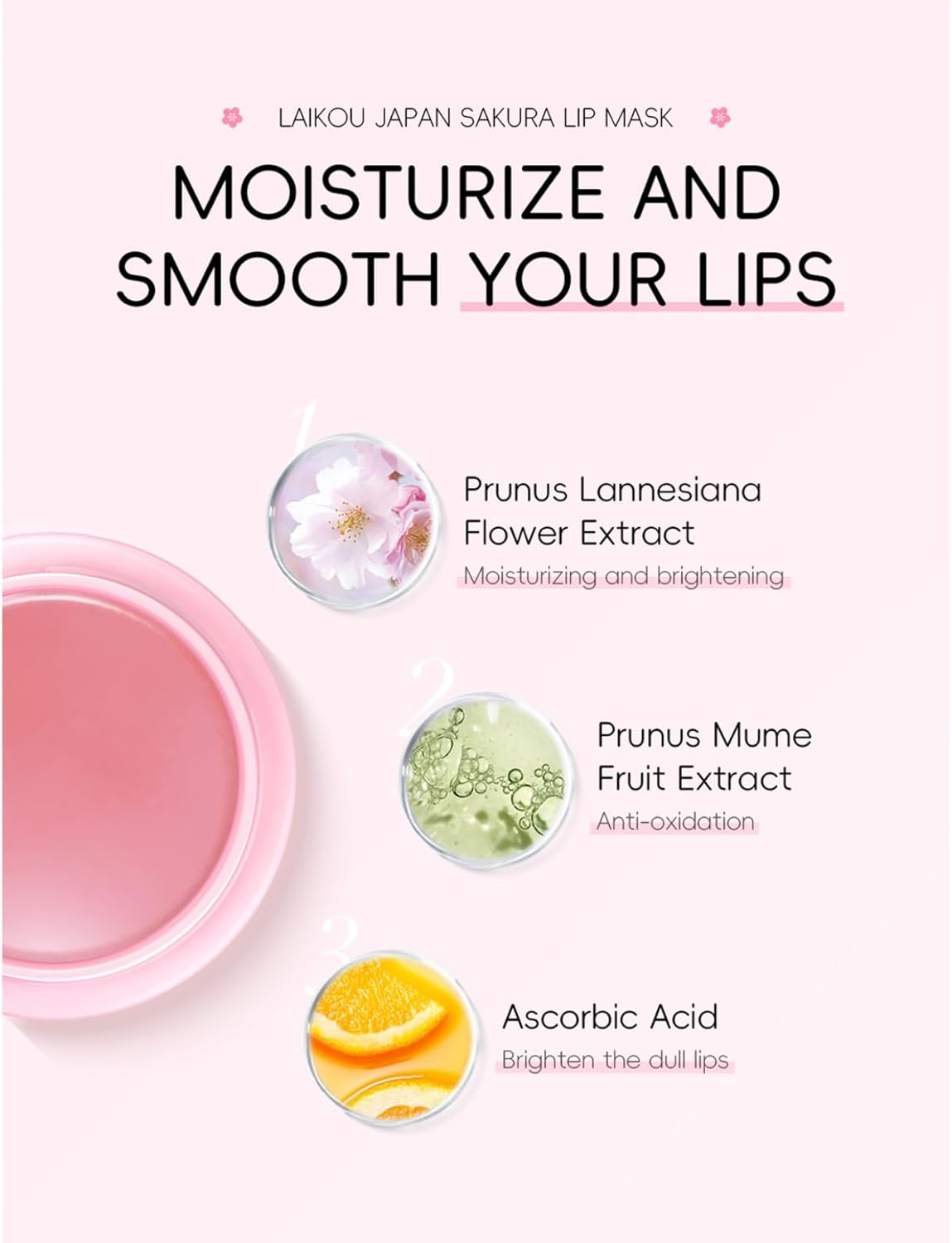 Gentle Cherry Blossom Lip Sleeping Mask 1 Unit Includes Brush Lightweight Formula Hydrates and Soothes Dryness Perfect for Daily Use Pink One Size image number 6