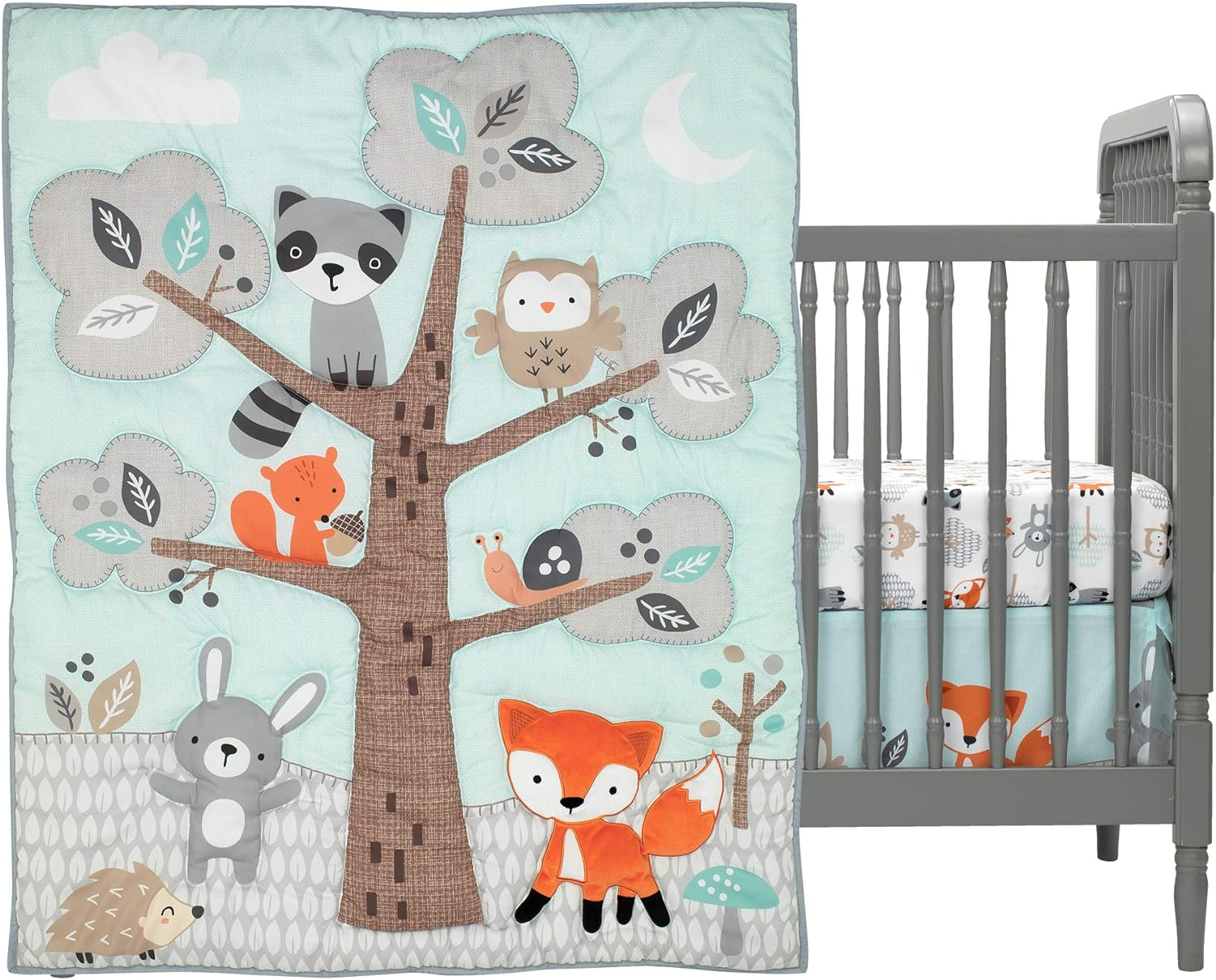 Bedtime Originals Woodland Friends 3Piece Crib Bedding Set, Multicolor image number 4