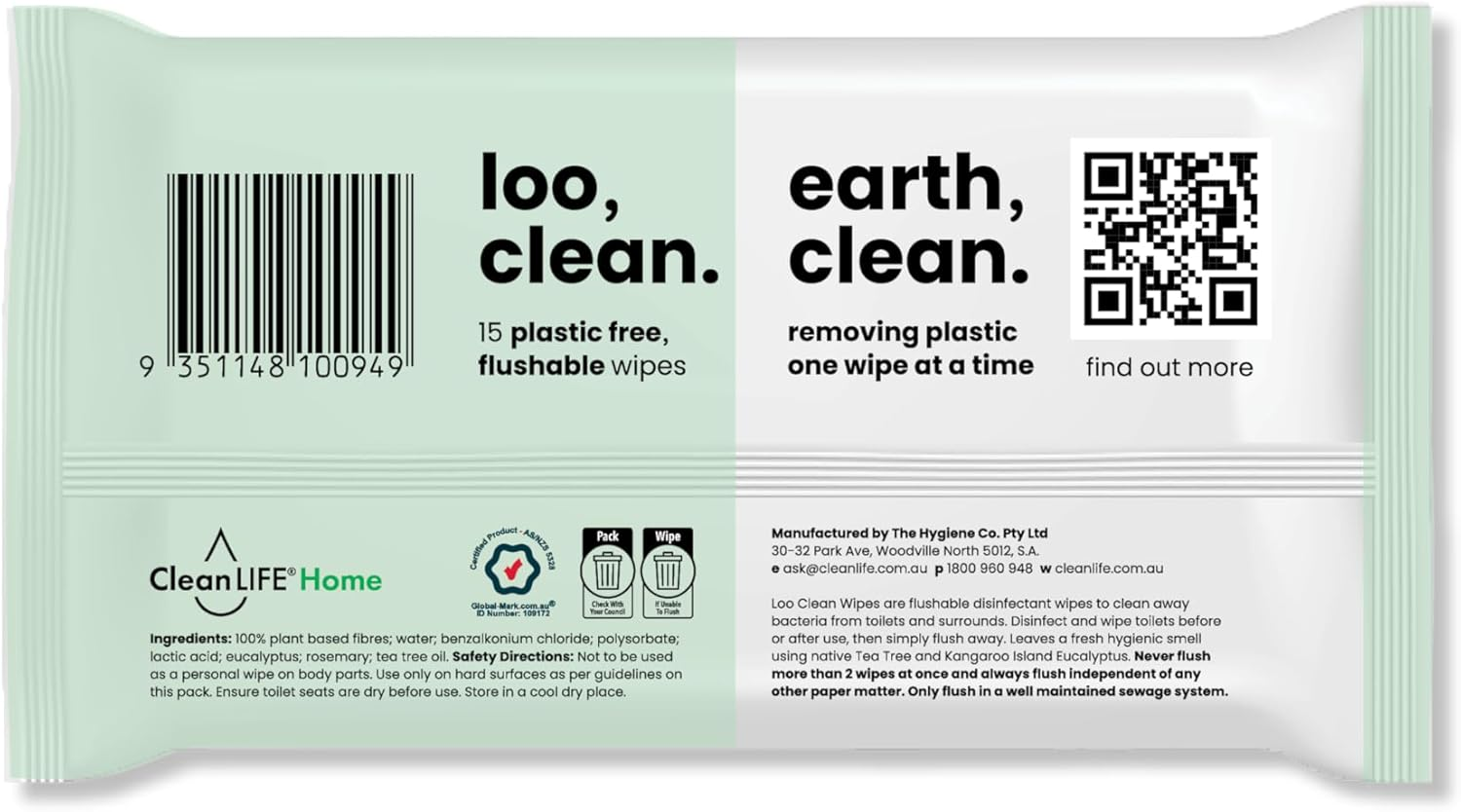 Loo Clean 15 Flushable Wipes X 18 Pack image number 1