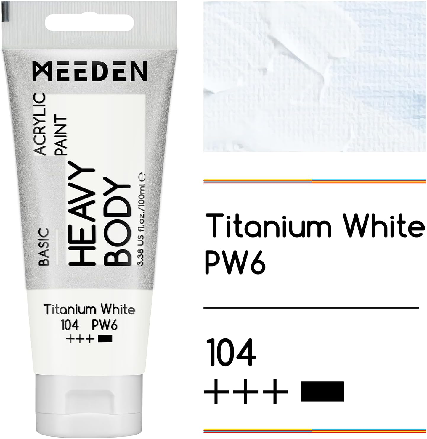 MEEDEN Titanium White Acrylic Paint: Pack of 2 Heavy Body Acrylic Paints (100Ml X 2 Tubes) - 40 Tubes Set image number 6