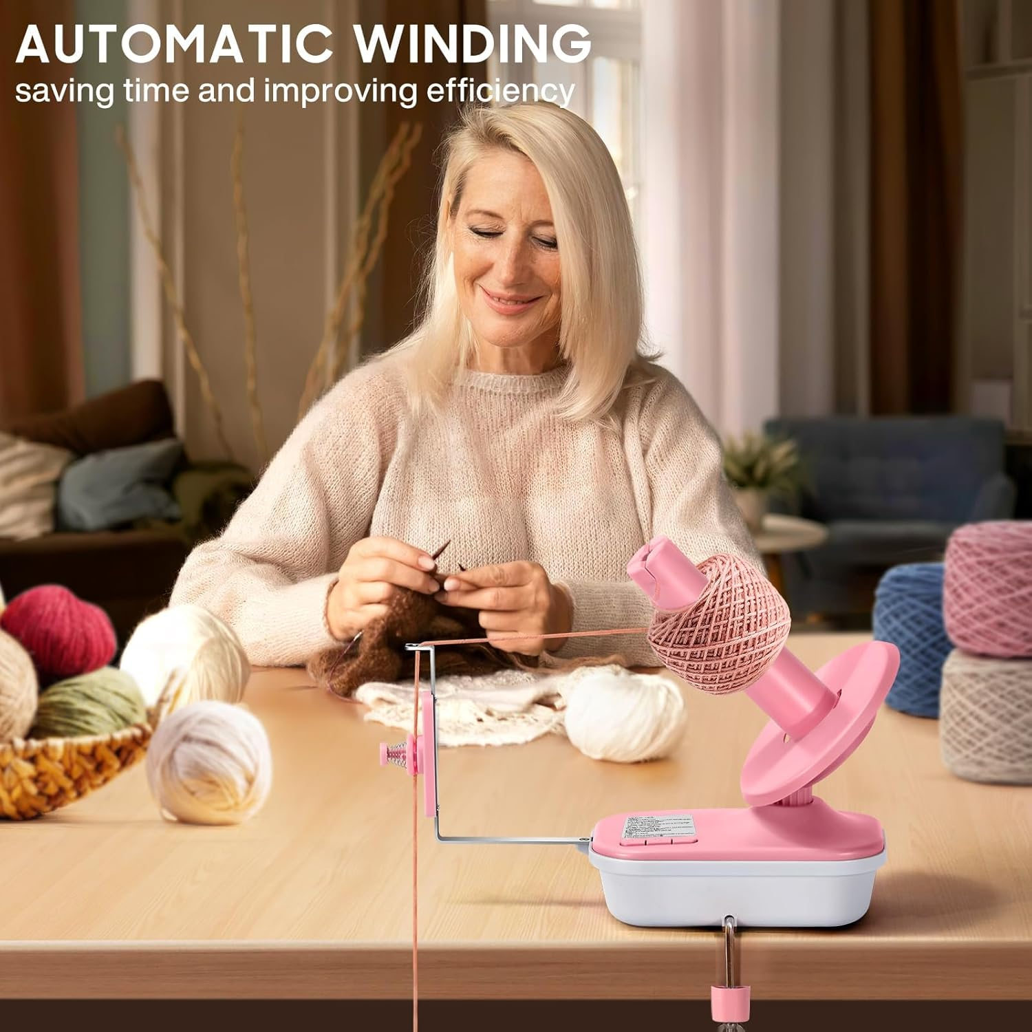 Electric Yarn Winder for Crocheting High Speed, Upgrade Three Gears Adjustable 4-10Oz Large Capacity Automatic Yarn Ball Winder, Yarn Spinner, the Helper for Knitting Enthusiast