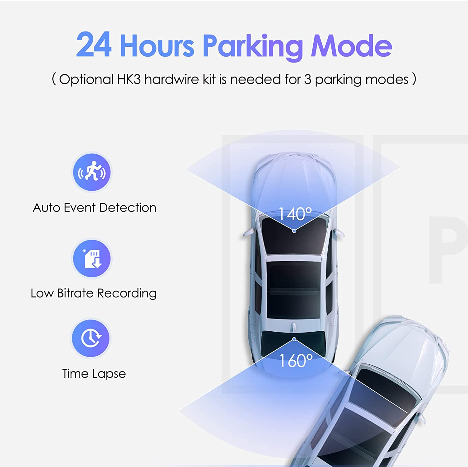 VIOFO Dual Dash Cam, 2K 1440P 60Fps+1080P 30Fps Front and Rear Dash Camera with Wi-Fi GPS, Parking Mode, Emergency Recording, Super Capacitor, Motion Detection (A129 plus Duo) image number 4