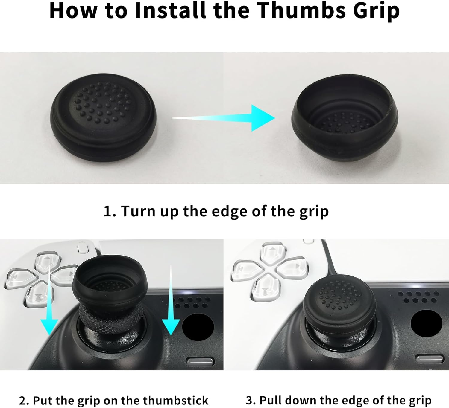 Playvital Guardian Edition Clear White Ergonomic Soft Controller Silicone Case Grips for Ps5, Rubber Protector Skins with Thumbstick Caps for Ps5 Controller &ndash; Compatible with Charging Station - Clear White image number 2