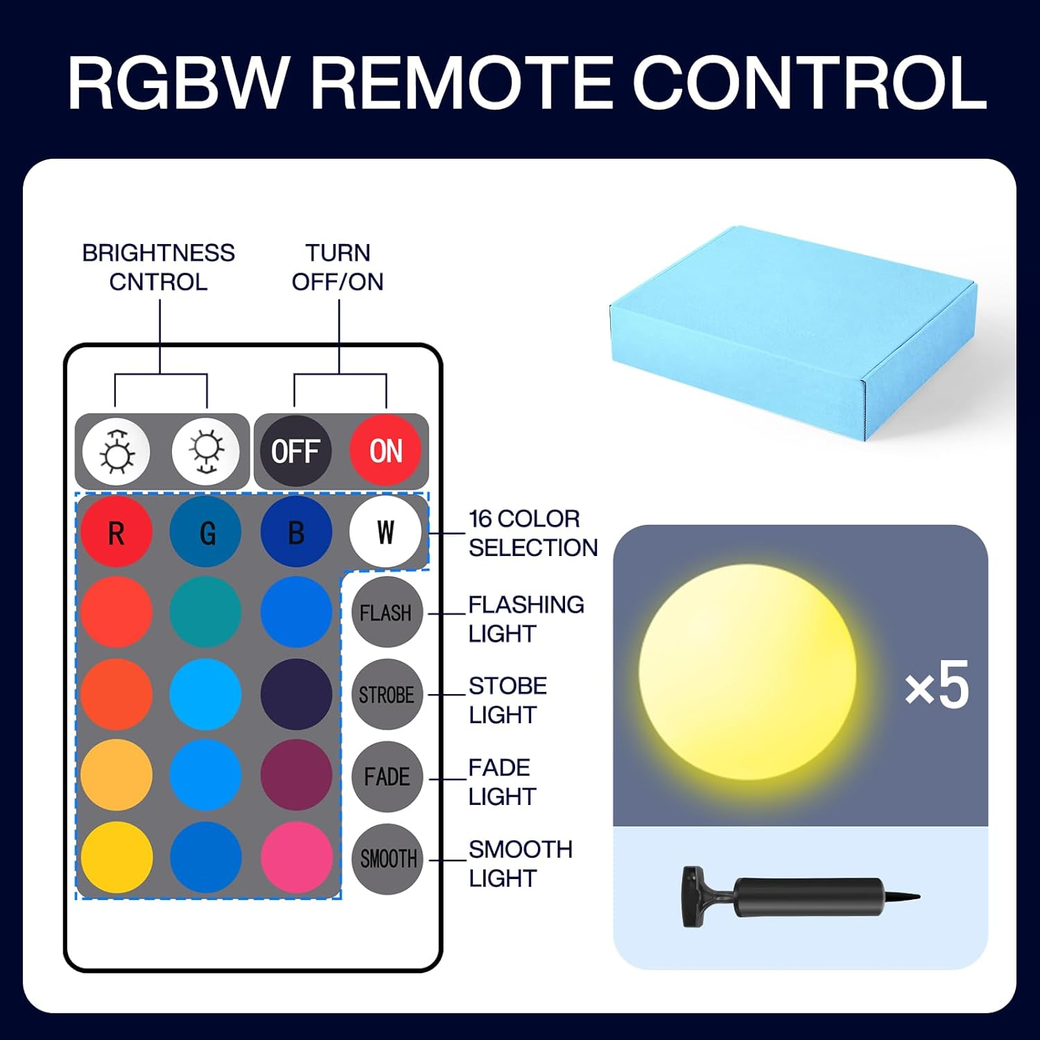 Pool Toys, 5 Packs Light up Beach Balls, 16" LED Glow in the Dark Beach Balls with 16 Colors Lights and 5 Light Modes,With Remote Control for Adults Outdoor Pool Party Games image number 3