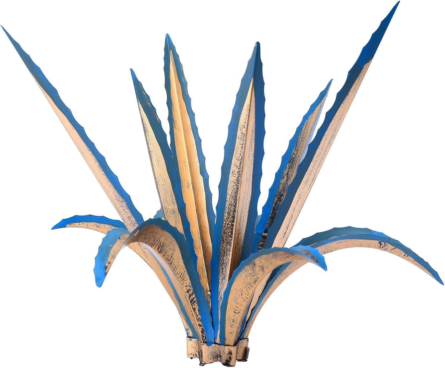 Jesokiibo 2Pcs Tequila Rustic Sculpture DIY Metal Agave Plant Home Decor Rustic Hand Painted Metal Agave Garden Ornaments Outdoor Decor Figurines Home Yard Decorations Stakes Lawn Ornaments