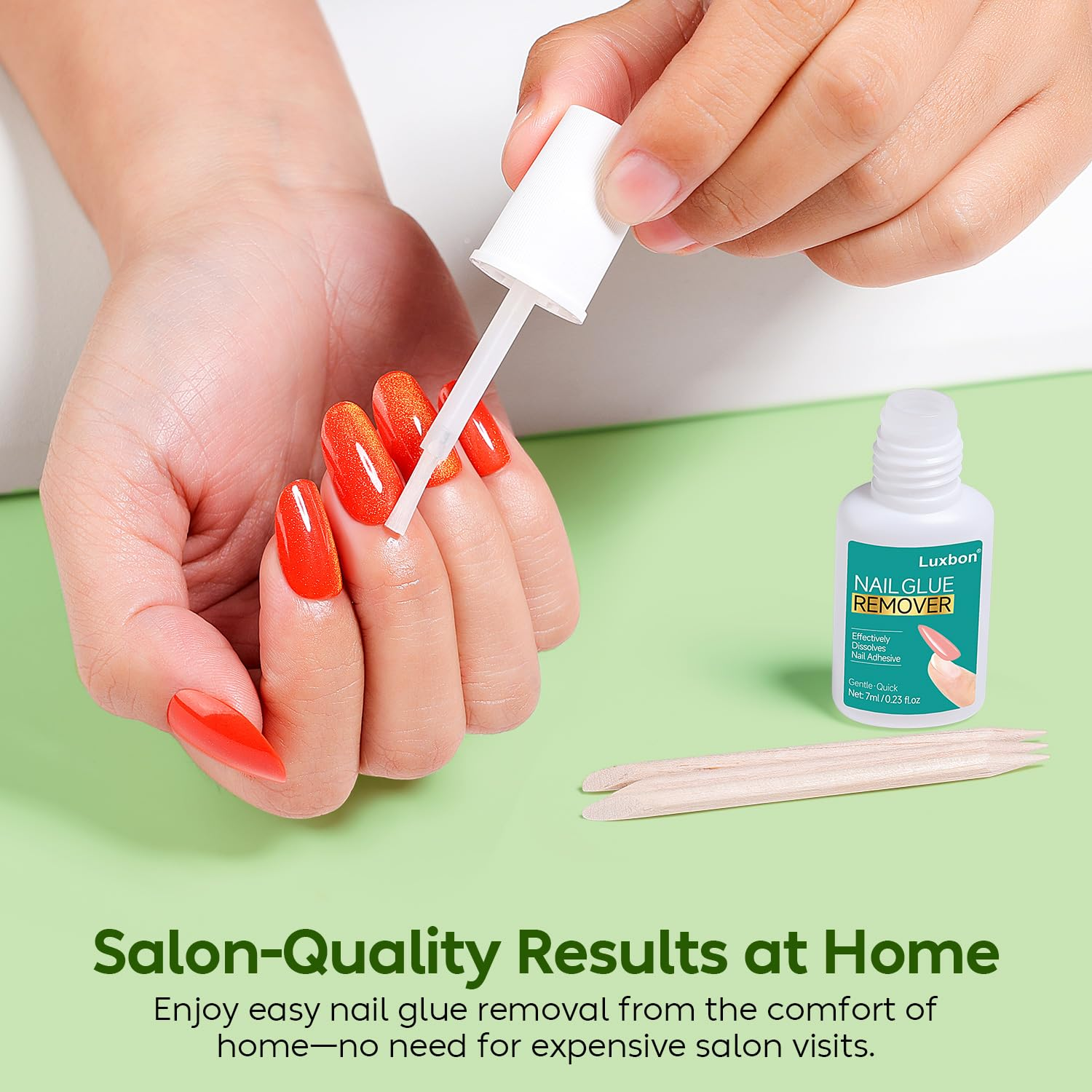 Luxbon Nail Glue and Glue Remover Set 2 X 7Ml &ndash; Medical-Grade Press on Nails Fasle Nail Tips Adhesive &ndash; No UV Needed, Odorless, Non-Toxic, Strong Hold for Fake Nails image number 1