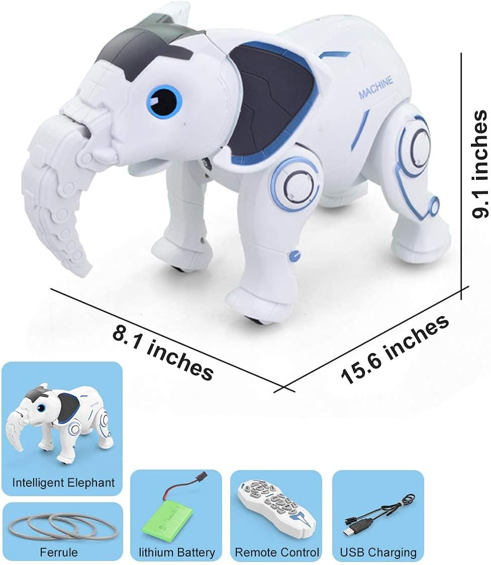 Mostop Robot Toys Remote Control Robotic Elephant RC Programming Interactive Robot Voice Control Intelligent Electronic Toys Walking Dancing for Boys Girls Age 6, 7, 8, 9, 10 and up Year Old image number 6