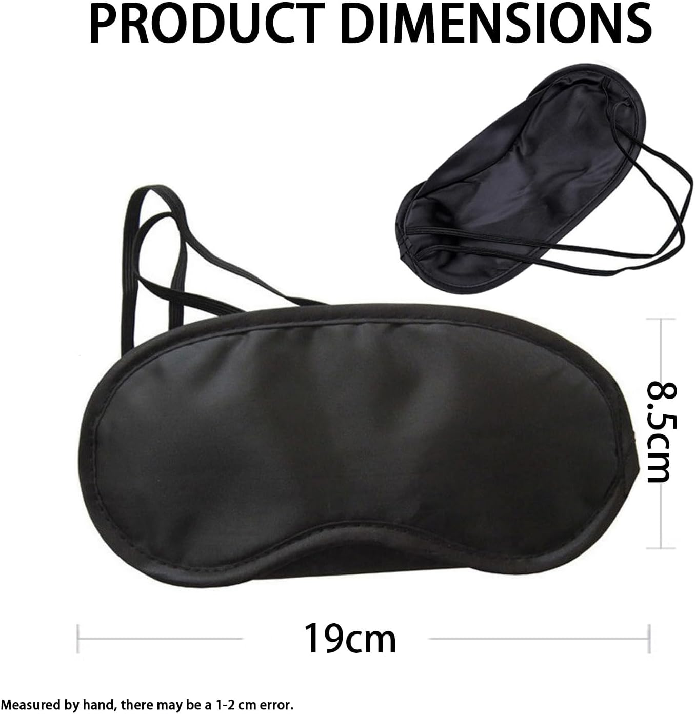 30PCS Black Sleep Eye Masks,Lightweight Breathable Eye Masks with 2 Adjustable Elastic Straps,Soft Night Use Eye Cover (Black) image number 4