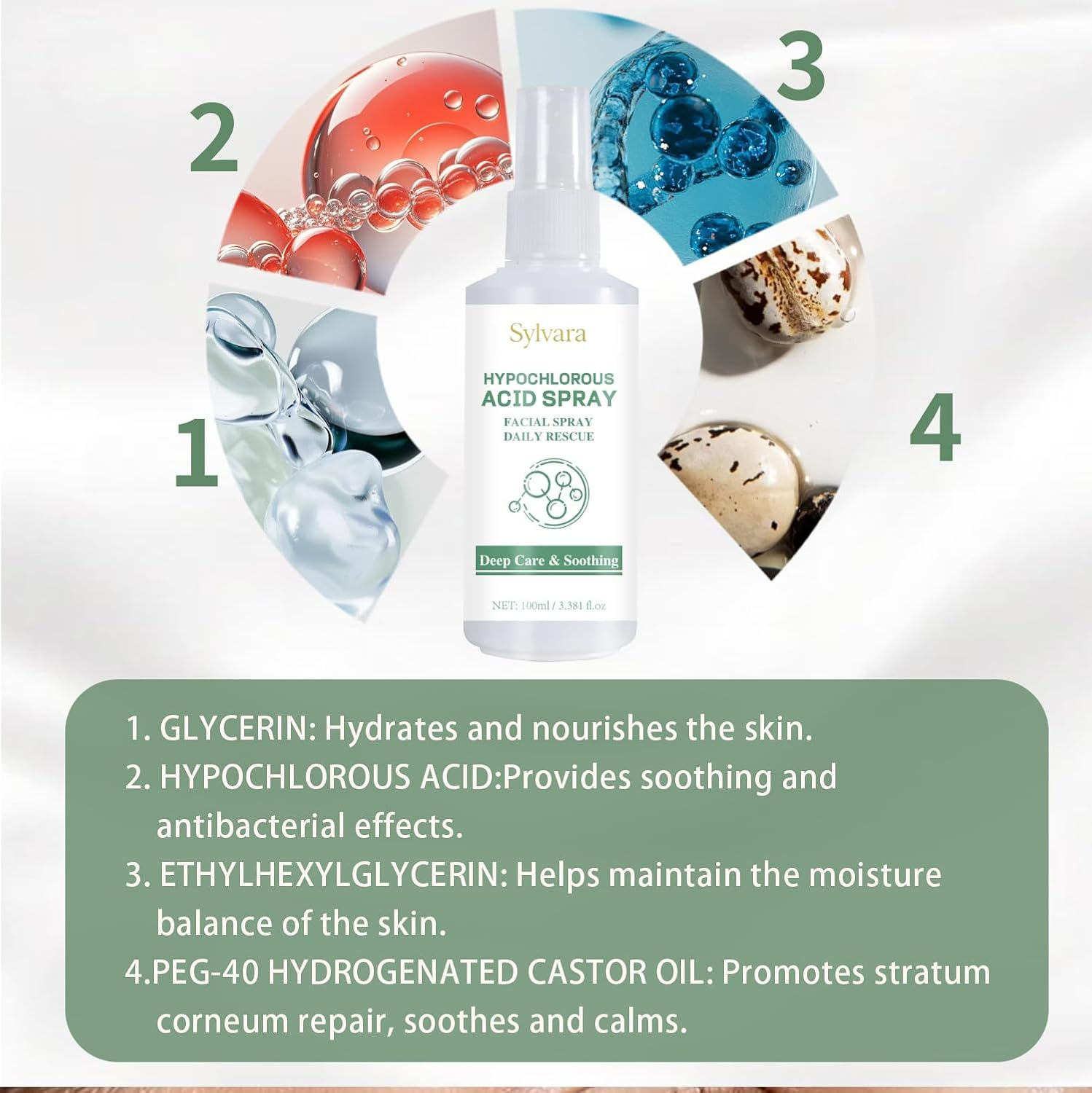 Hypochlorous Acid Face and Skin Spray,Safe for Use on Acne Prone Skin, Dry Scalp, Toner, Eye Lash Cleanser, Face and Hand Cleanser - 100Ml image number 4