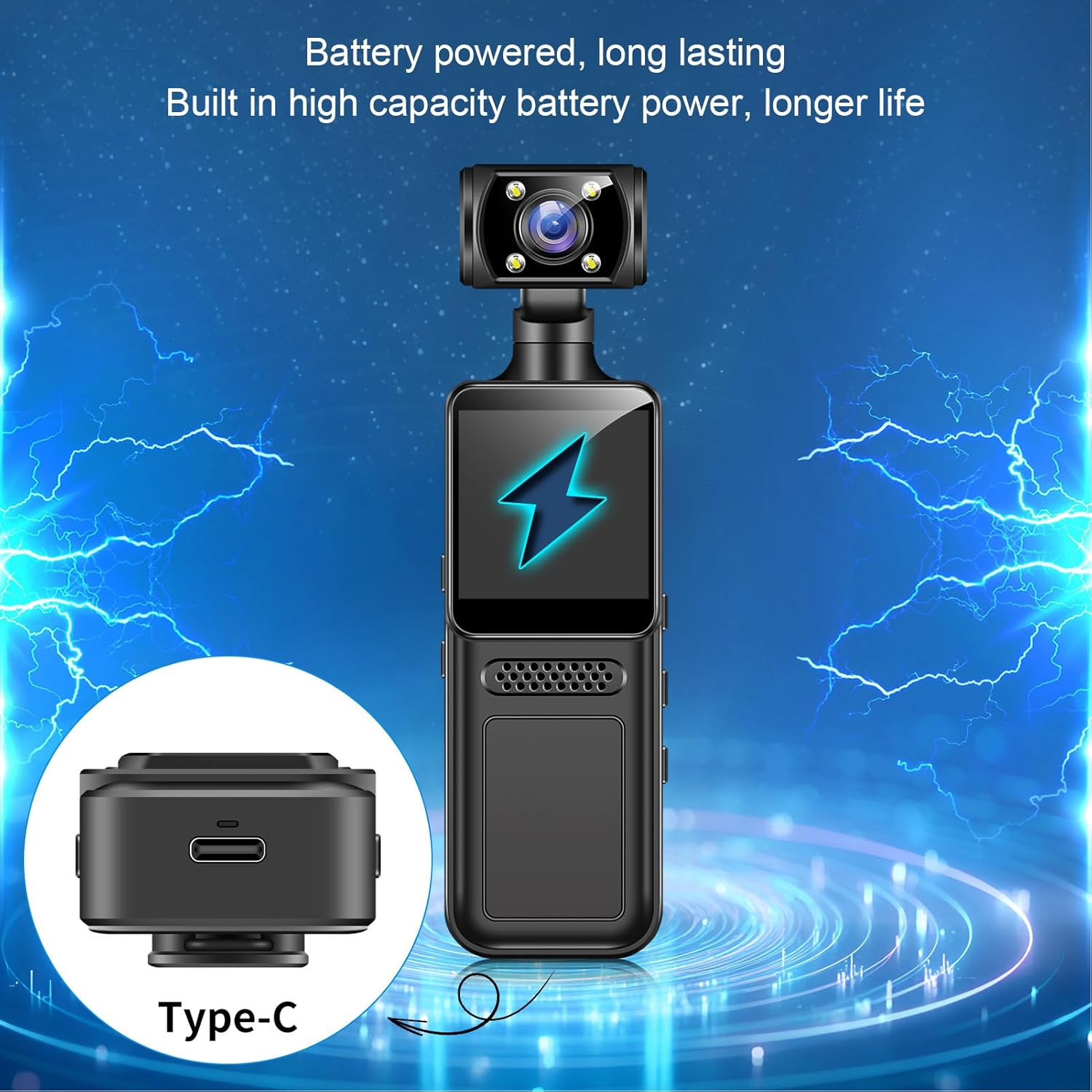 MENDUNER Action Camera 4K with 135&deg; Wide Angle｜180&deg; Rotatable Lens & Wifi APP Control｜Support 256GB Card｜1000Mah Battery image number 1