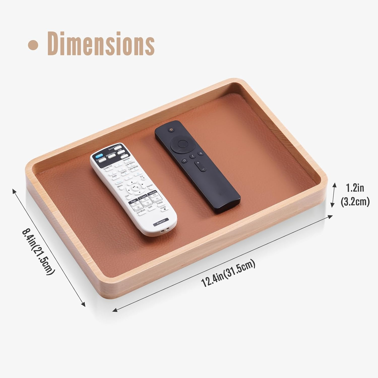 Procase Wooden Valet Tray for Men, Wood Catch-All EDC Organizer, Nightstand, Entryway Bedside Dump Holder, for Wallets, Keys, Watches, Phones, Loose Change, Trinkets -Lightbrown image number 5