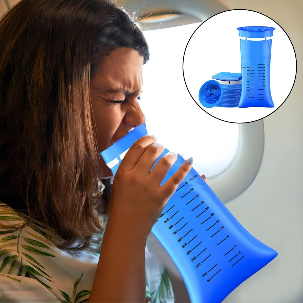 Emesis Bags, 10 Pack Travel Trash Bags for Aircraft, Taxi, Travel Motion Sickness (Blue） image number 5