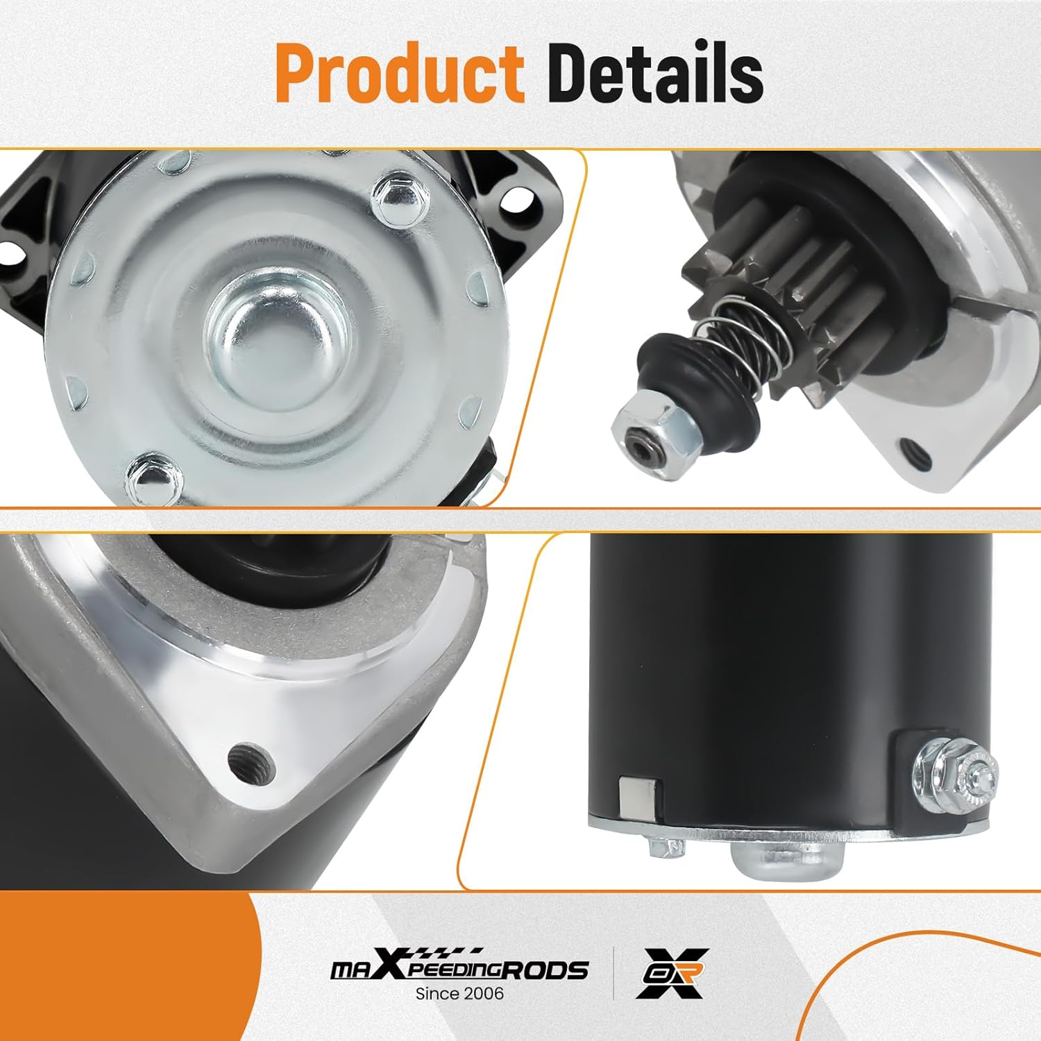 Maxpeedingrods Starter Motor for Kawasaki for Cub Cadet Mower FR691V, FR730V, FS541V, FS481V, FR600V, FR651V, 21163-0714, 21163-0727, 21163-7024, 21163-7034, 21163-7035, FR691V-AS04, Black