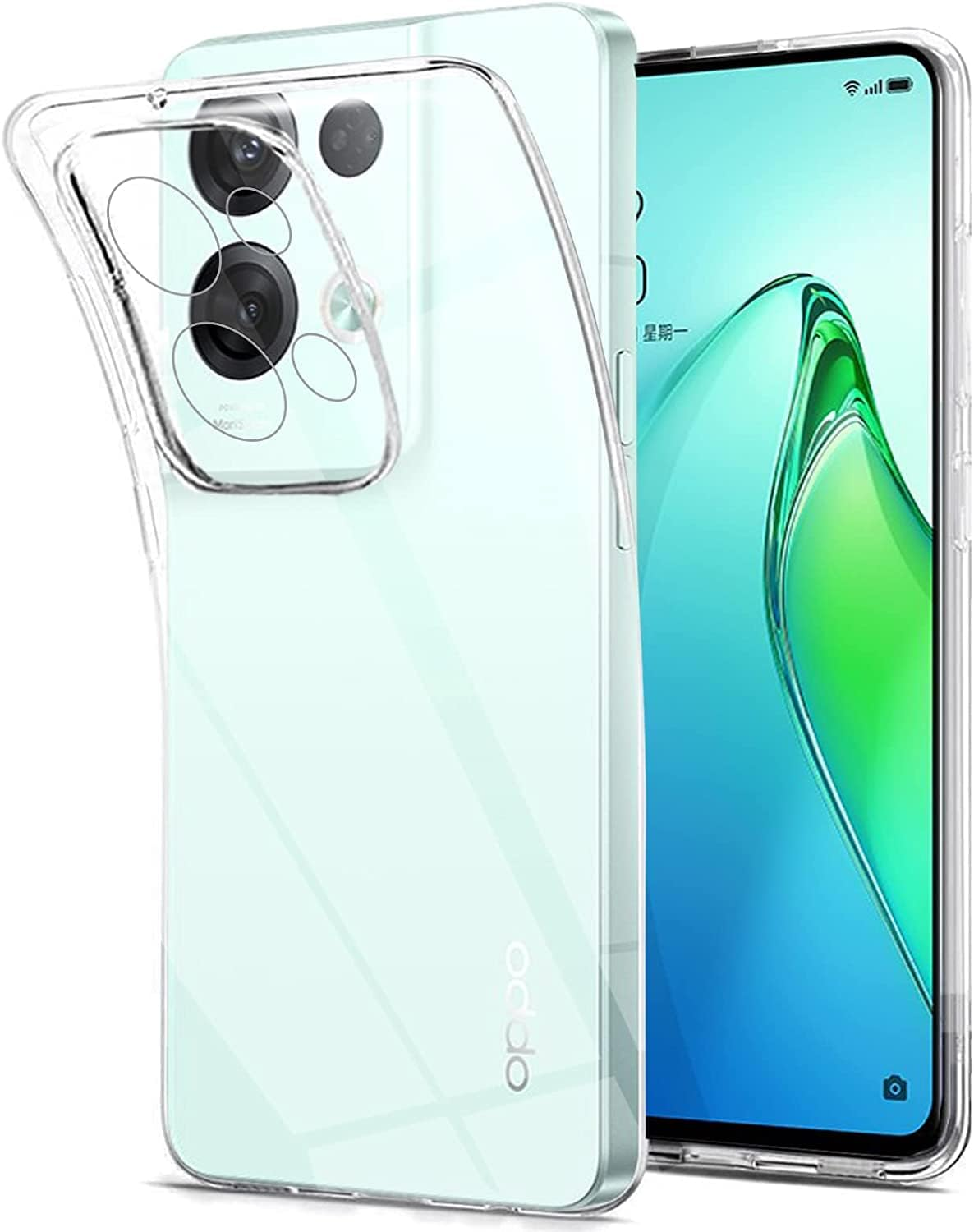 CAPTOR Clear Case for Oppo Find X5 Lite 5G TPU Soft Thin Silicone Case with Raised Edge for Screen and Camera Protection image number 2