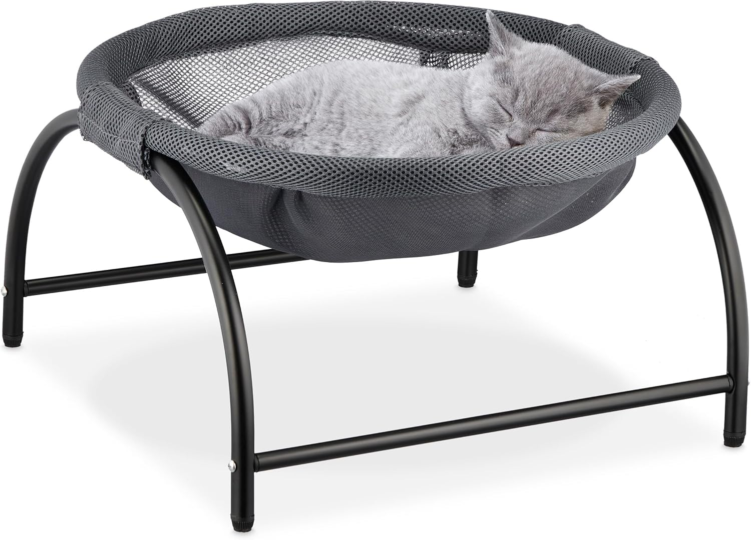 Relaxdays Cat Hammock Standing Raised Cat Hanging Chair H X W X D 25 X 44 X 42 Cm Cat Bed Dark Grey/Black image number 4