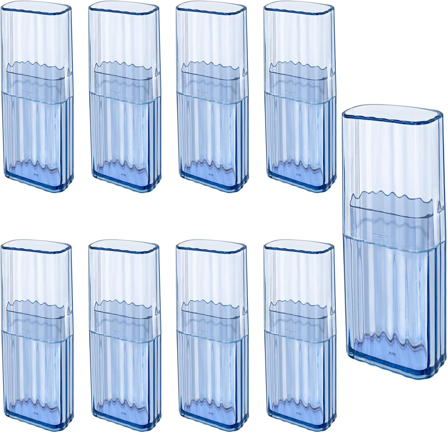 9 Pcs Mini Floss Qtip Travel Case，Flosser Cotton Swab Holder for Travel，Portable Transparent Flosser Dispenser Storage Case for Organize Small Items (Blue) image number 3