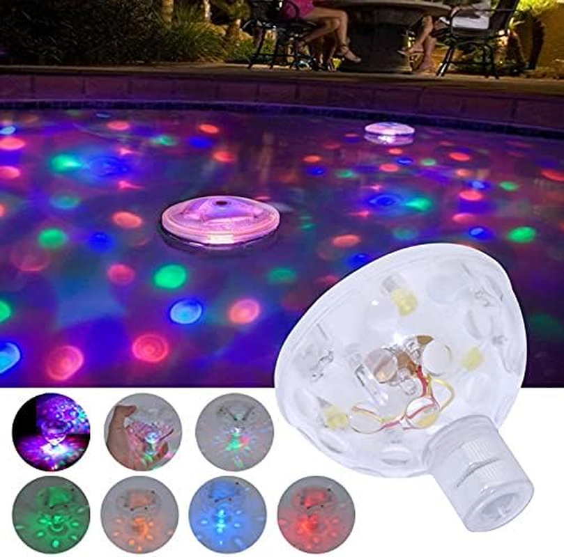 Tophomer Floating Underwater Light Waterproof Disco Bath Lights with 5 Lighting Modes for Fountain Swimming Pool Bars Bathtub Party image number 2