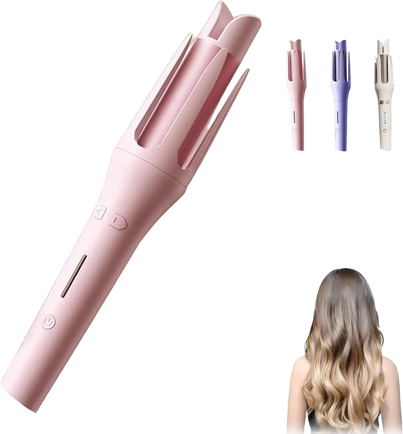 Adagio Auto Hair Curler, Adagio Auto Curler Autocurler, Anti-Tangle Rotating Curling Wand with Anti-Scalding, Temperatures Adjustable, Ceramic Coating (1 Pcs*Pink) image number 5