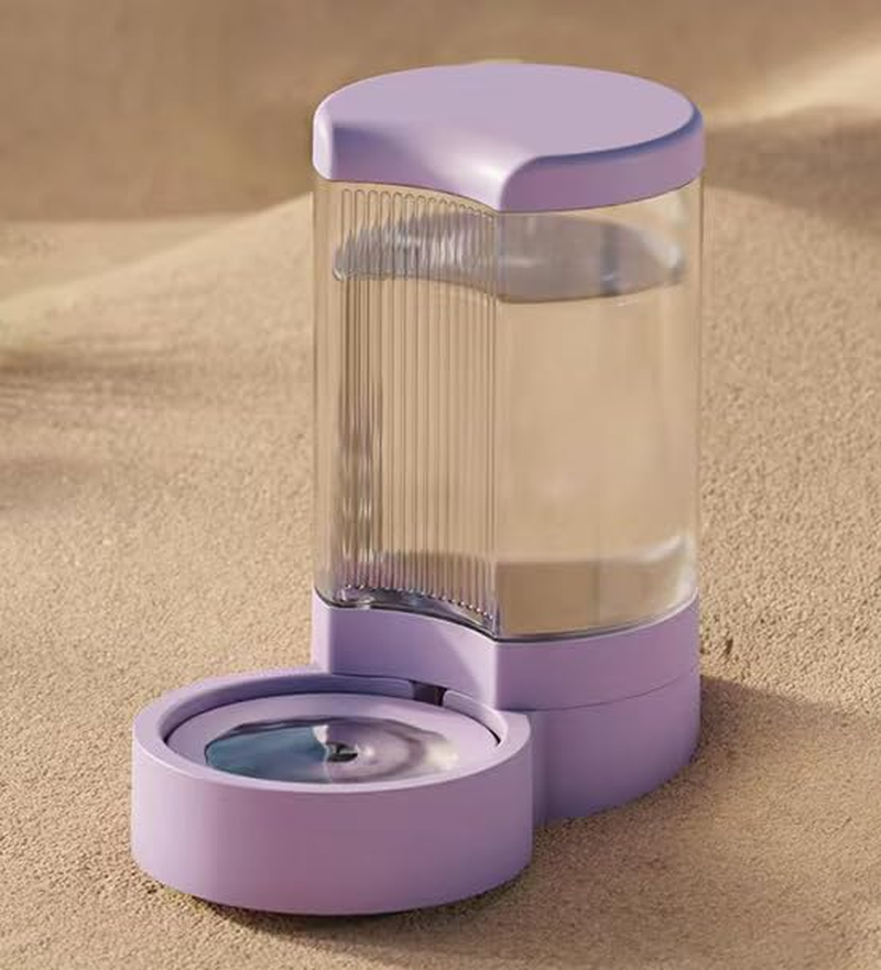 4L Pet Water Dispenser and 2.2KG Food Feeder - Large Capacity Automatic Gravity Feeder for Cats and Dogs - Transparent Slow Drinking Unplugged (White)