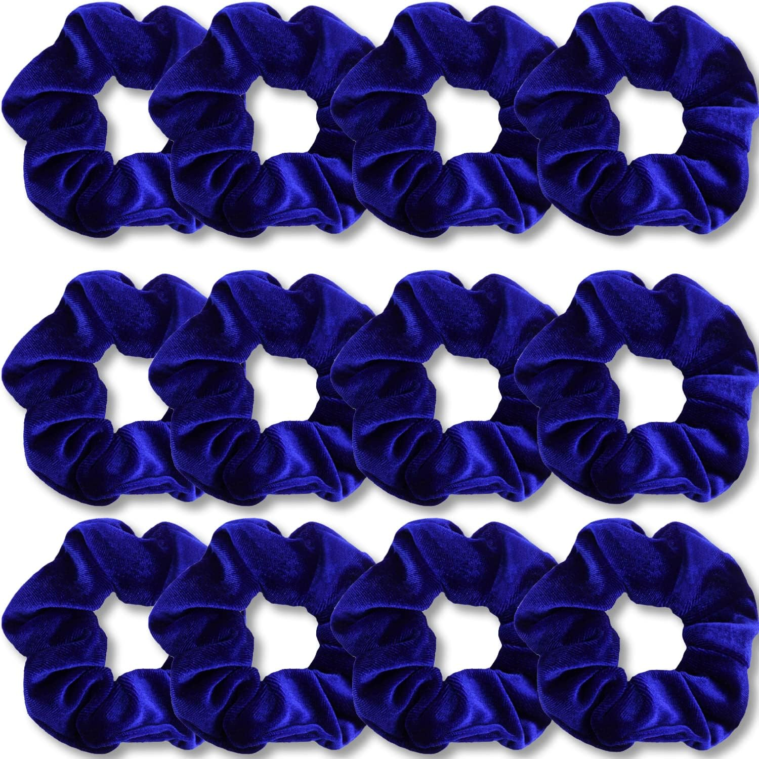 IVARYSS Scrunchies for Women, 12 Pcs Black Velvet Scrunchies for Hair, Soft Ponytail Holder for Girls, Classic Elastic Hair Bands