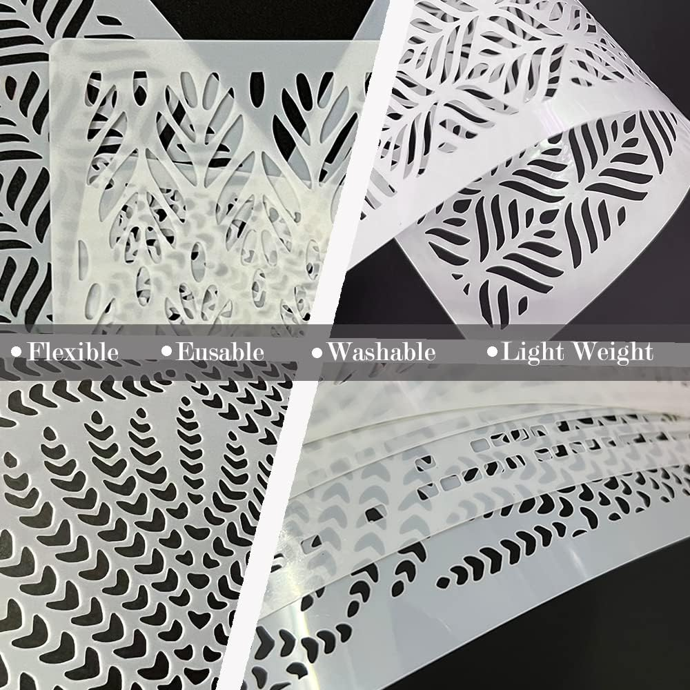 4 Pcs Floral Wedding Cake Stencils - Reusable Buttercream Templates for DIY Baking Decor