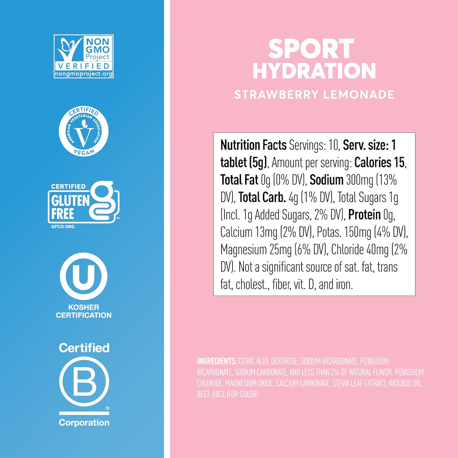 Nuun Sport: Electrolyte-Rich Sports Drink Tablets, Strawberry Lemonade, Box of 8 Tubes (80 Servings), Sports Drink for Replenishment of Essential Electrolytes Lost through Sweat