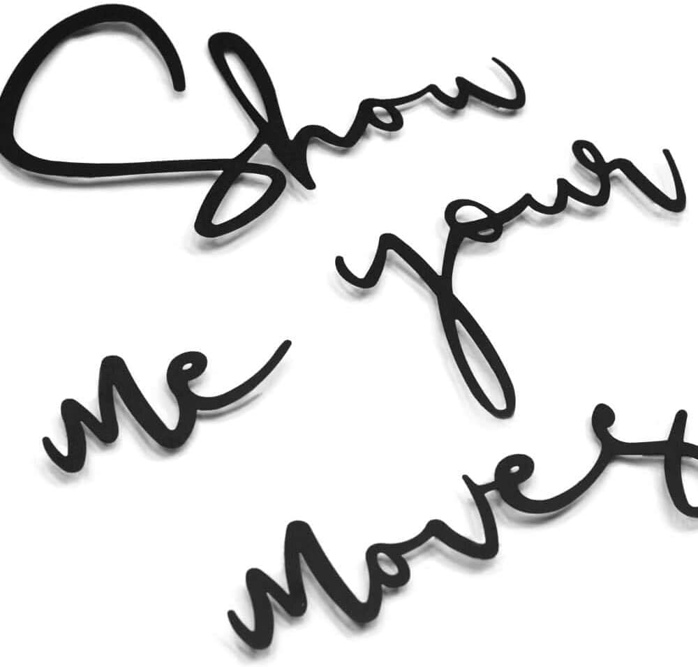 Hoagard Show Me Your Moves Metal Wall Art &ndash; Fun Gaming Room Decor, Retro Arcade Sign, Gamer Wall Decor for Living Room, Dining Room, Bedroom, Game Room, Man Cave, Minimalist Black Metal Artwork image number 3