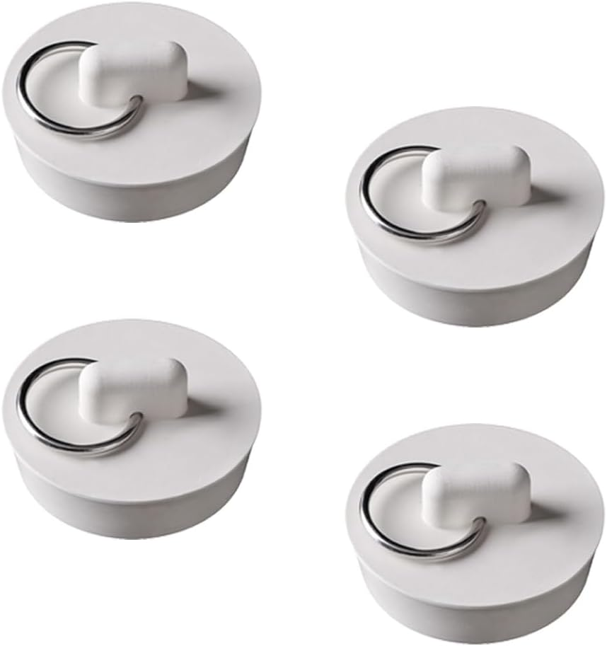 4 Pack Bath Plugs, Rubber Drain Stopper Kitchen Sink Plug with Hanging Ring, Universal Drain Plug Cover for Bathtub Kitchen and Bathroom, 39-41Mm image number 1