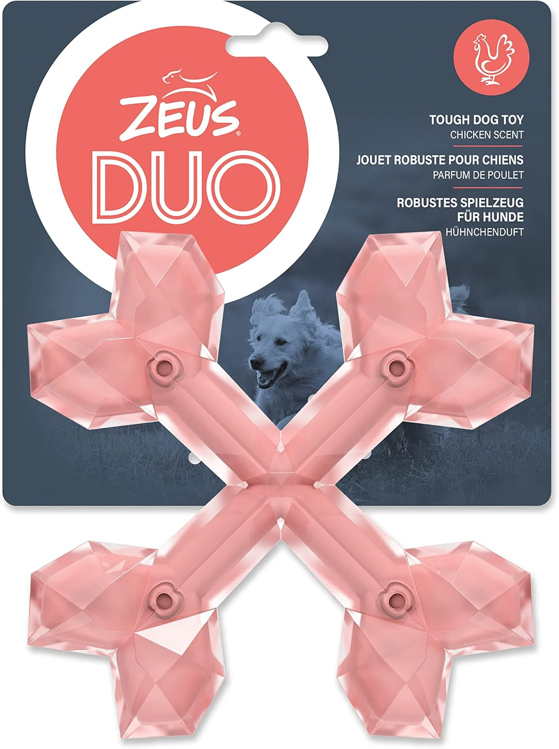 Zeus Duo Stick Strong Dog Chew Toy for Active Chewers, Long Lasting Chicken Scent, Turquoise (96271)