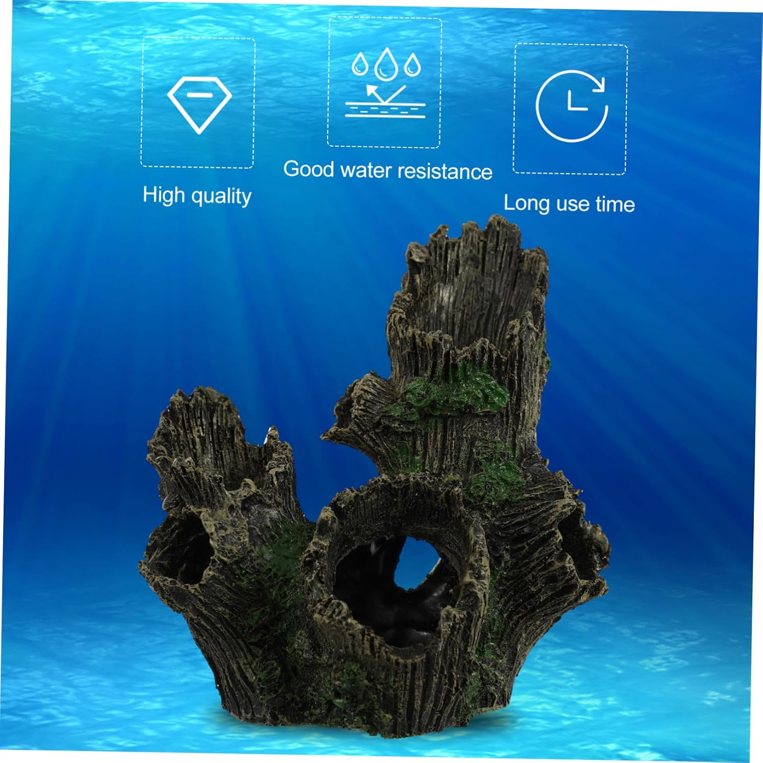 Balacoo Resin Fish Cave Decoration for Aquarium Fish Tank Root Hideout Adornment Non Fading Resin Ornament for Aquatic Pets Practical and Decorative image number 6