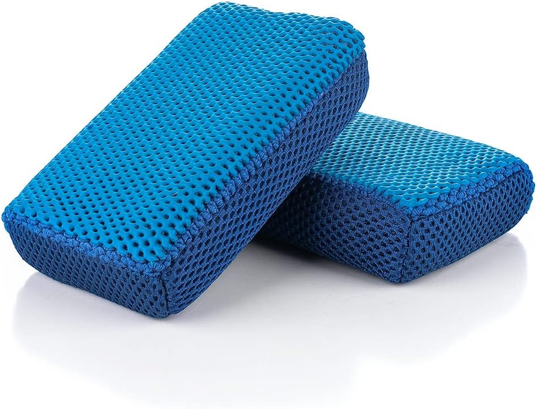 The Rag Company - Ultra Clay Scrubber - Fast & Effective Removal of Paint Contaminants, Light Overspray, & More; Dual Sided Design for Scrubbing & Clay Work; Deep Clean Glass (2-Pack), Blue image number 3