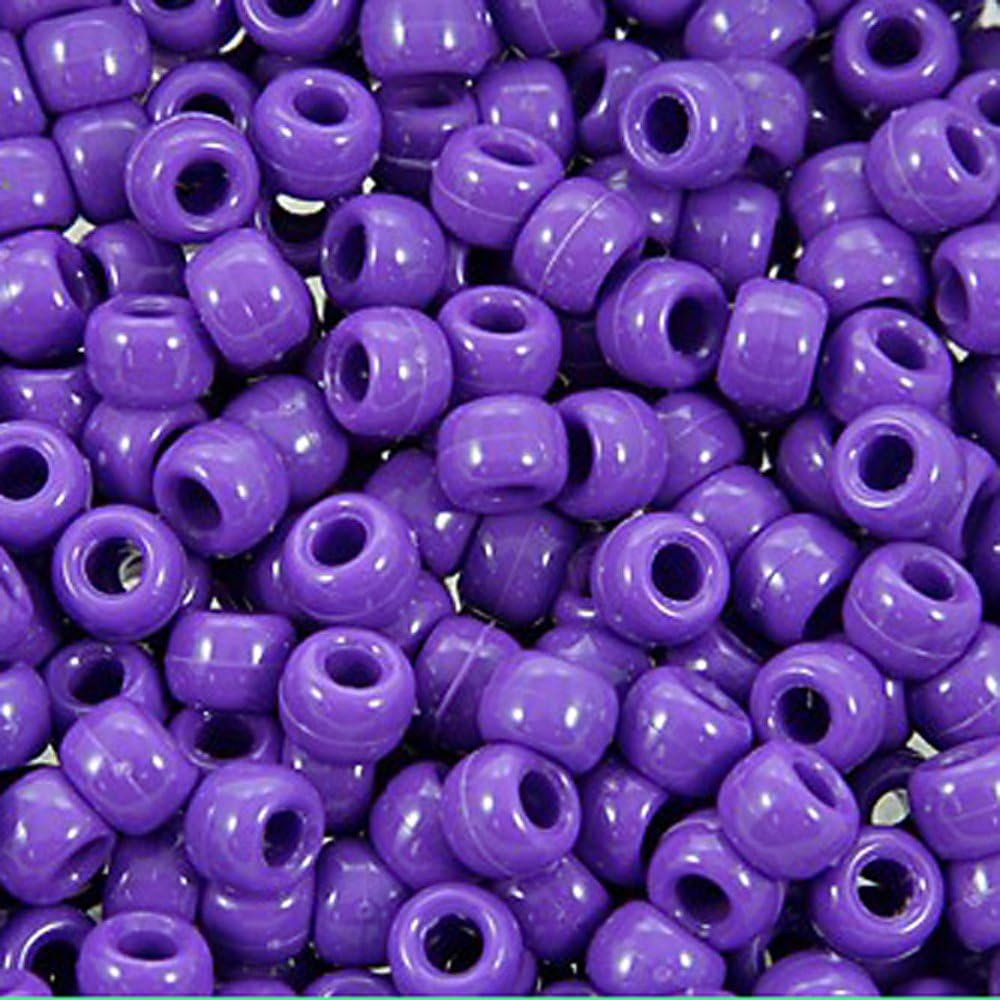 The Beadery 6X9Mm Barrel Pony Bead in Dark Lilac, 900-Piece, 9X6Mm (750V054)