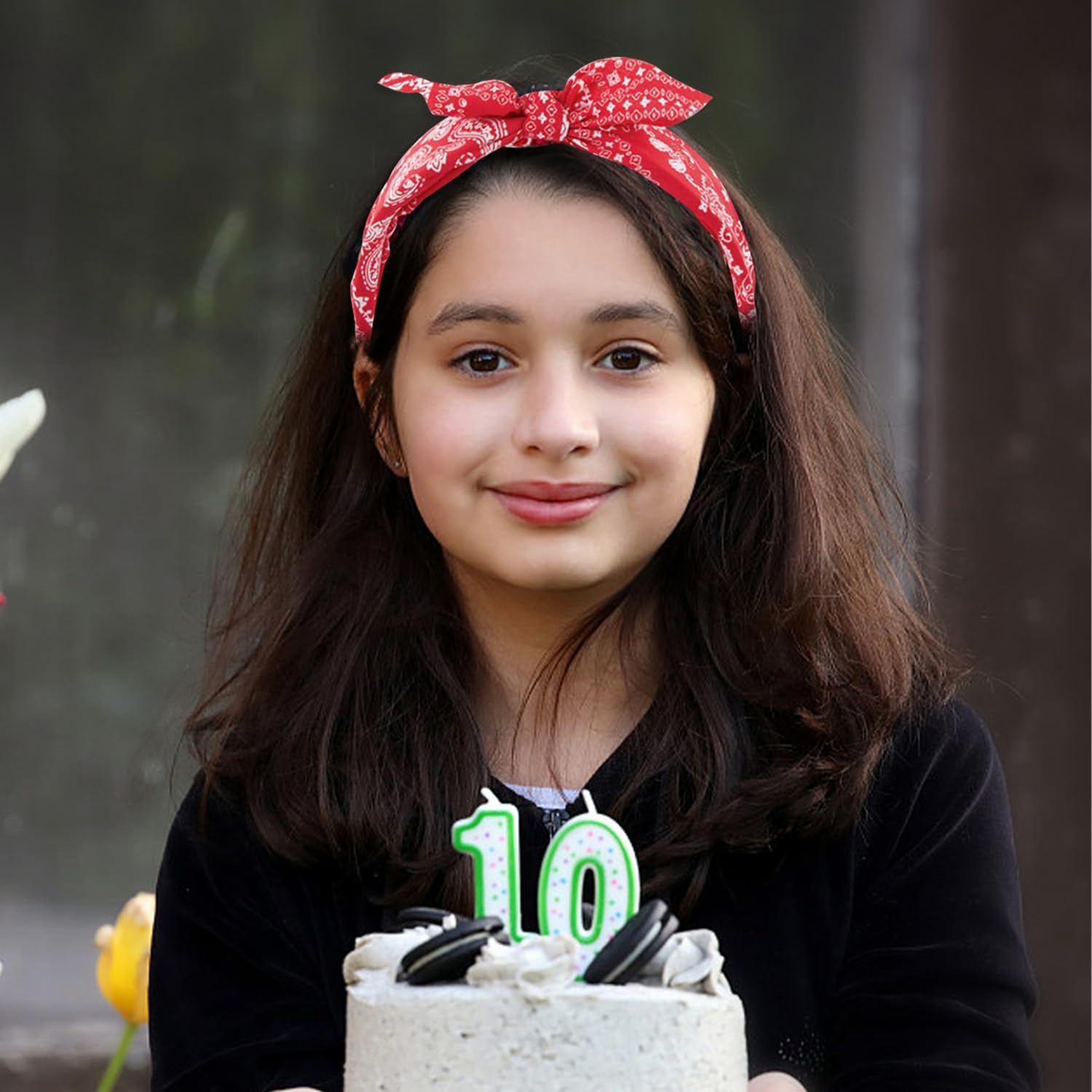 NYGGTYK 4 Pieces Knotted Headbands, White, Red, Navy, Black, Wide Headband, Bow Headband, Women'S Skirt Accessories, Headscarf Bow image number 2