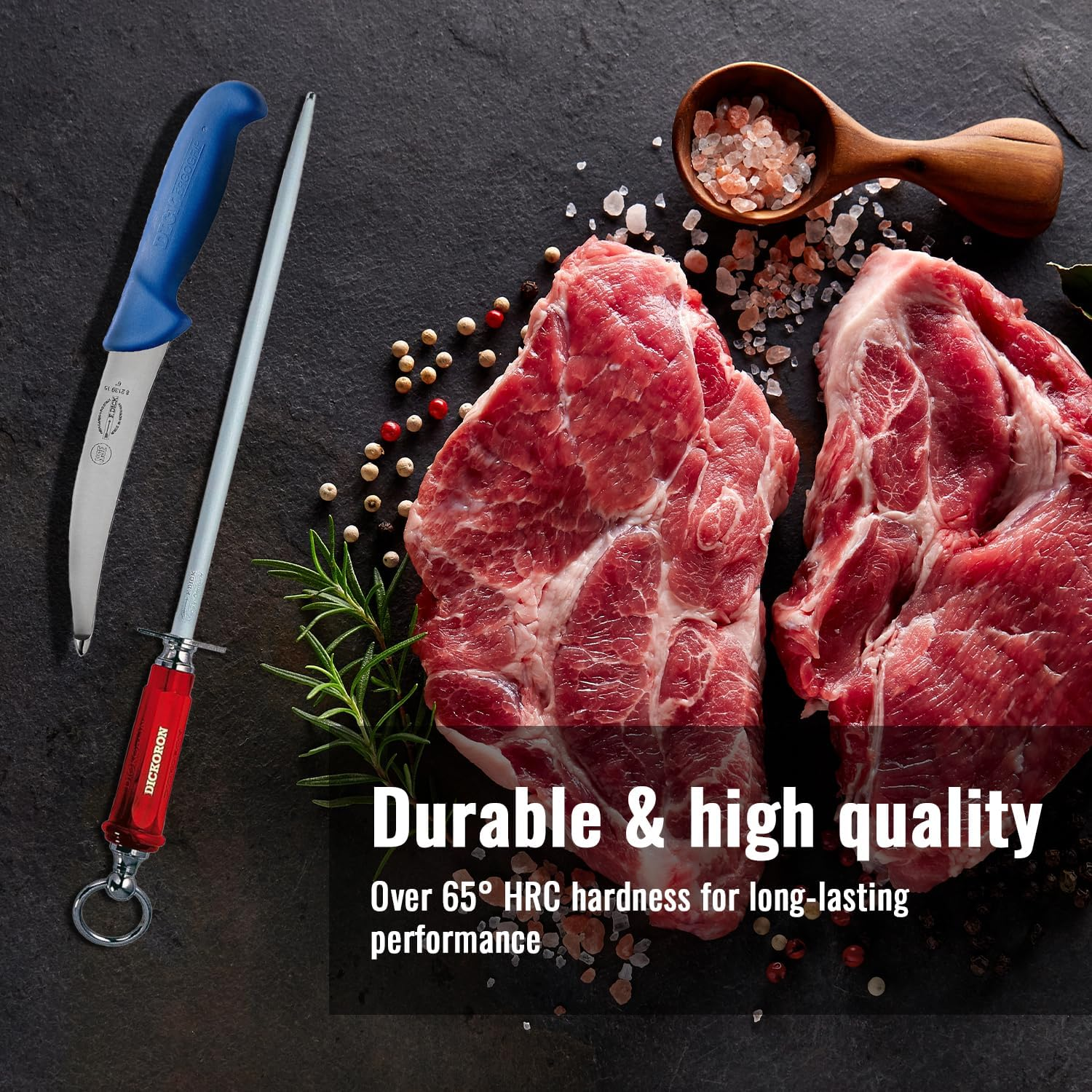 F.Dick Dickoron Classic Sapphire Cut round Knife Sharpening Steel, 30 Cm Blade Length image number 1