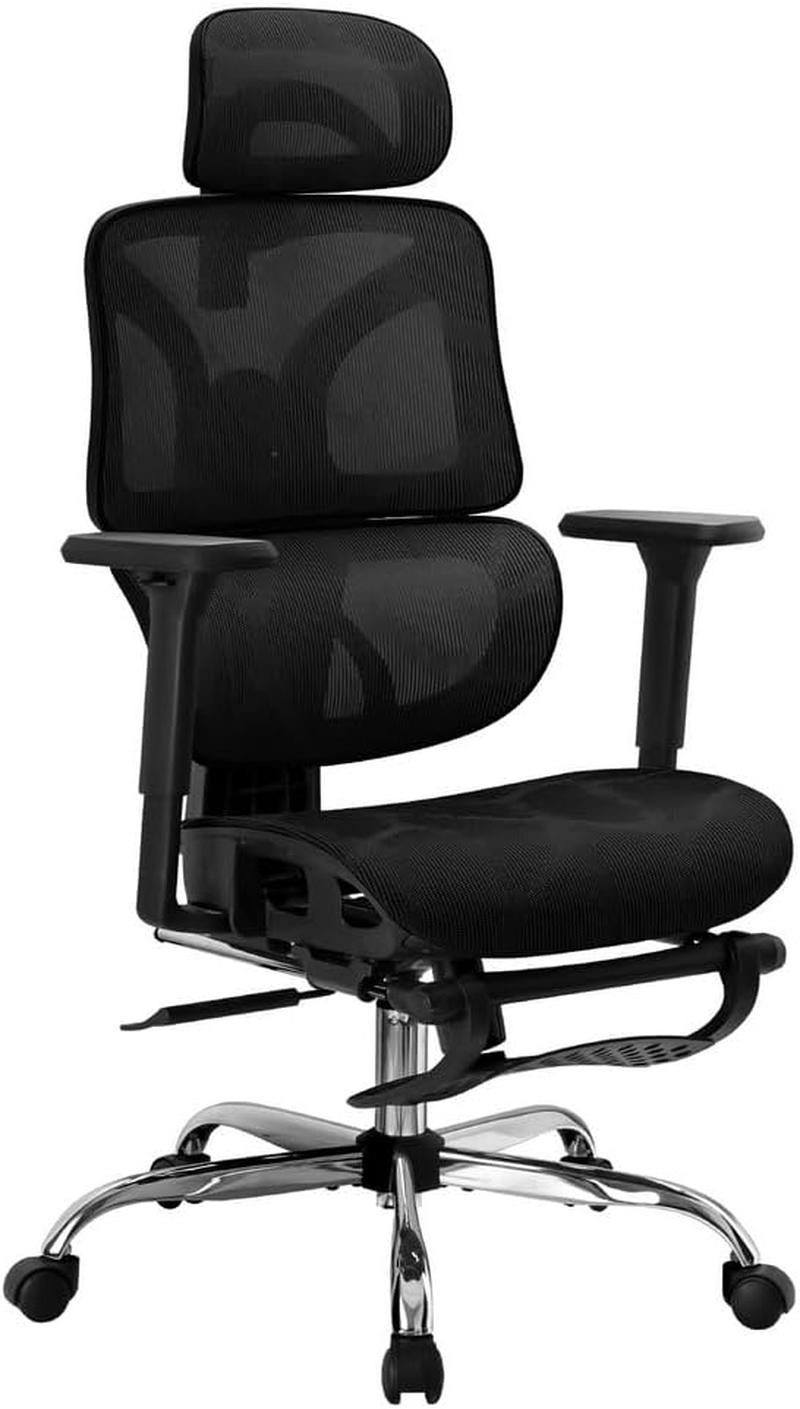 Artiss Ergonomic Office Chair, Mesh Computer Desk Chairs with Tilt Adjustment - Grey image number 7