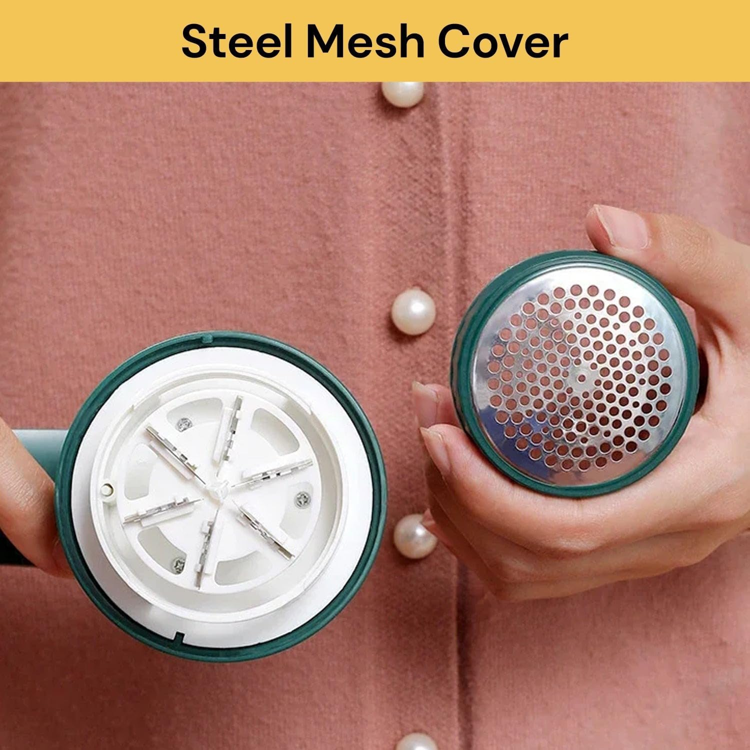 EZONEDEAL Electric Lint Remover Clothes Ball Fluff Fabric Shaver Fuzz Remover,Sweater Shavers Remove Pilling, Portable Lint Remover for Clothes Pilling Rechargeable (Green) image number 3